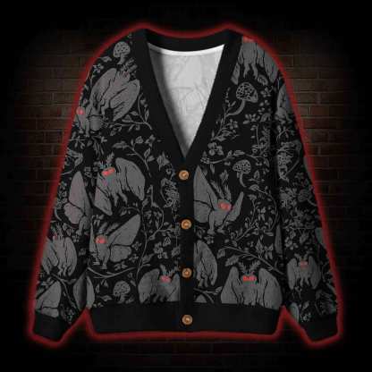 Mothman in the Jungle Cardigan Sweater