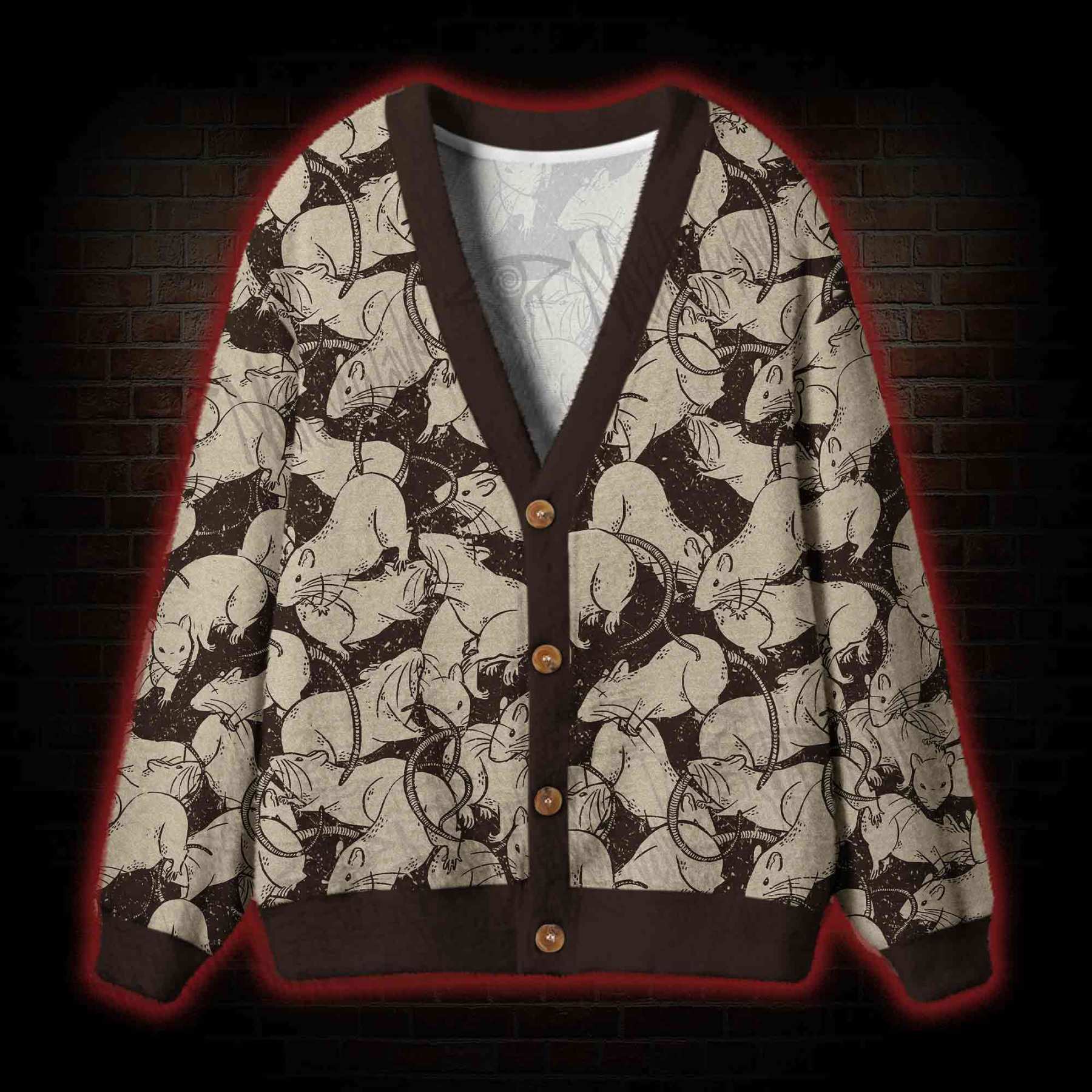 Black Death Button-up Cardigan Sweater