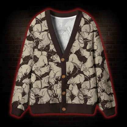 Black Death Button-up Cardigan Sweater