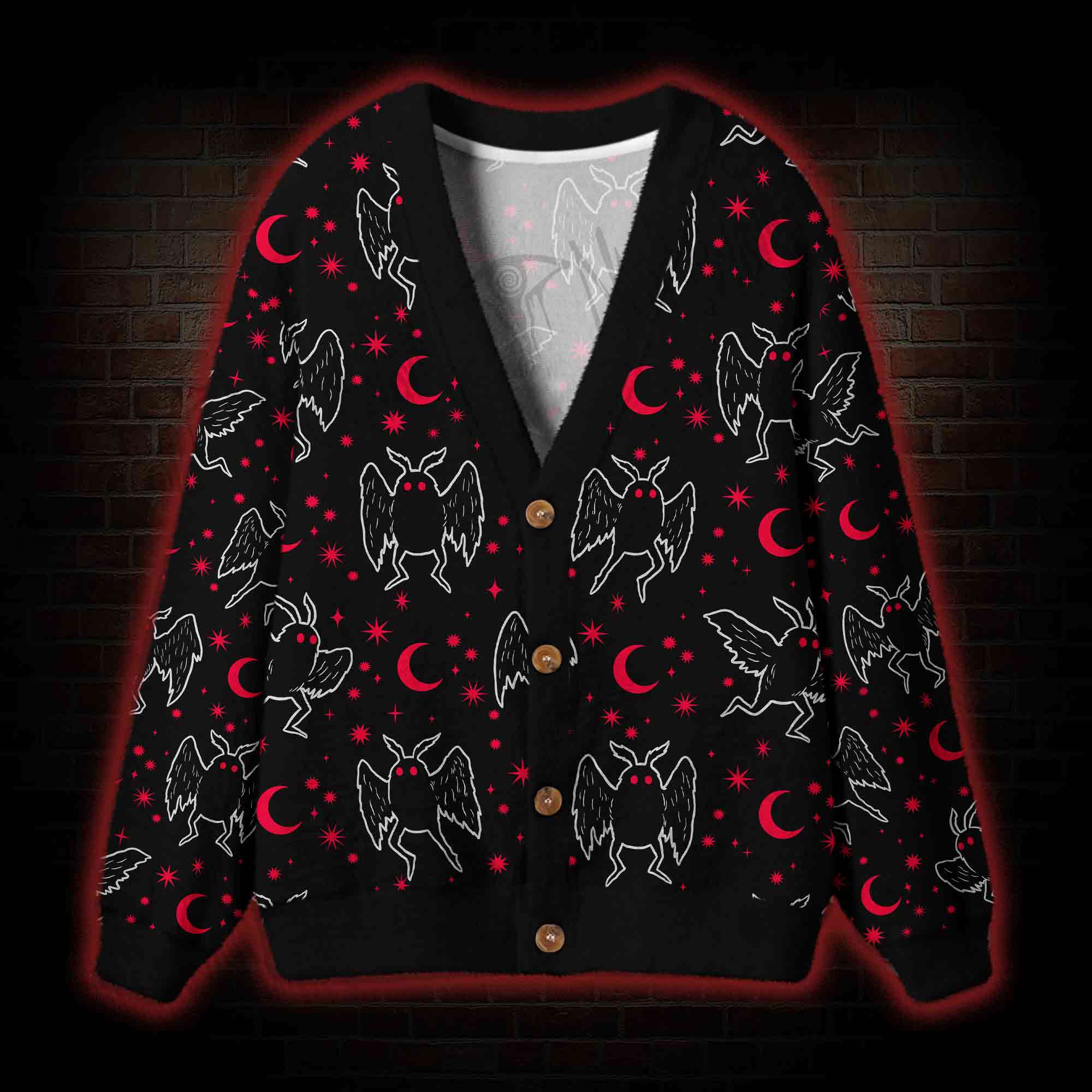 Mothman Night Cardigan Sweater