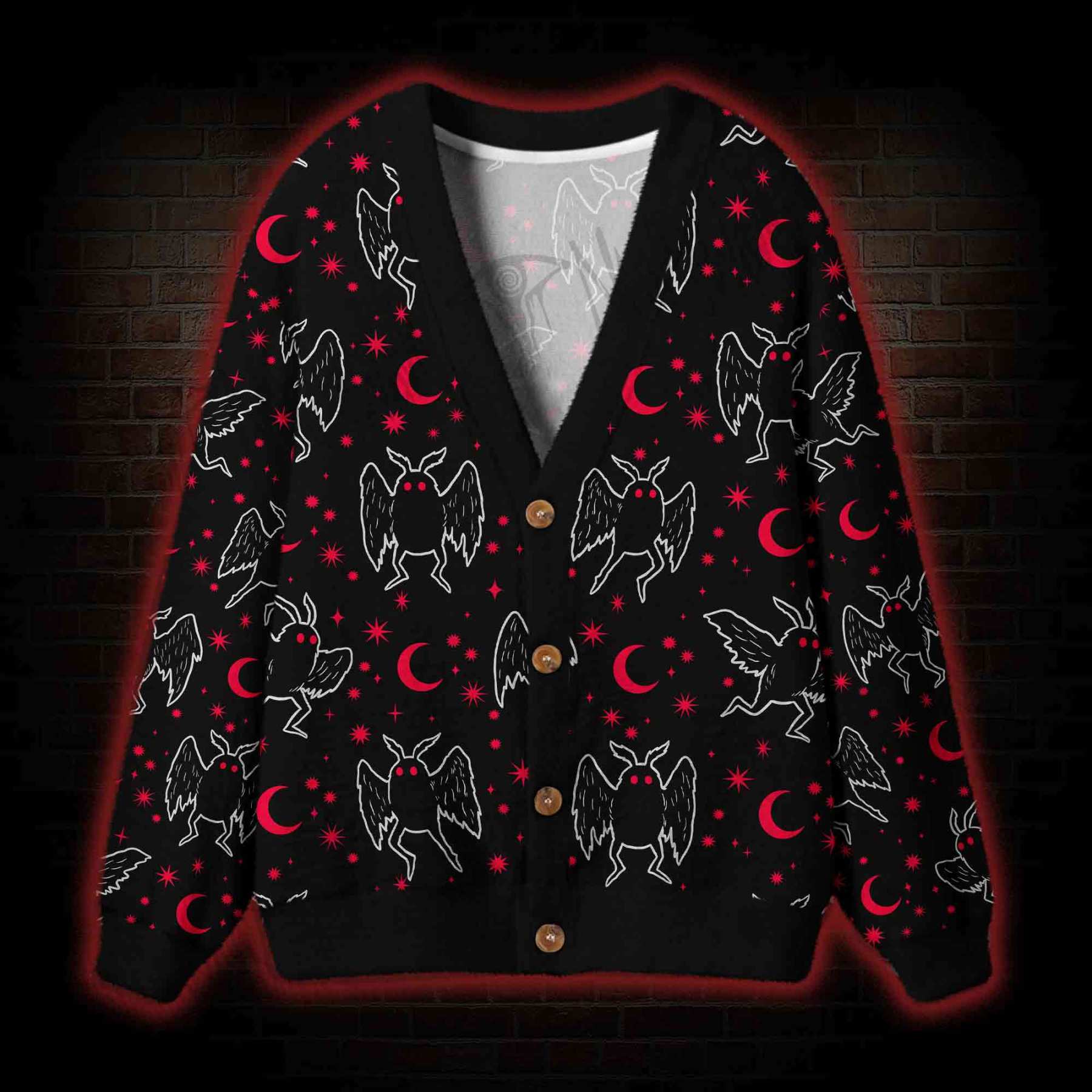Mothman Night Cardigan Sweater