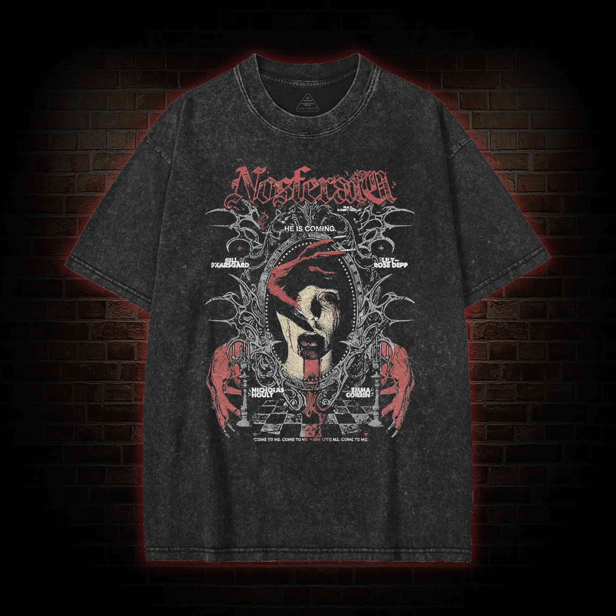 He is Coming Washed T-shirt