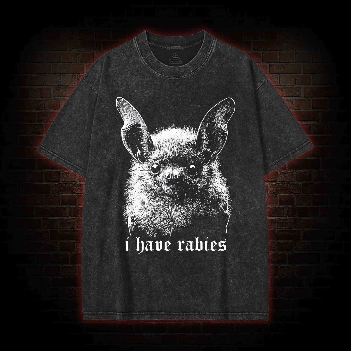 I Have Rabies Bat Washed T-shirt