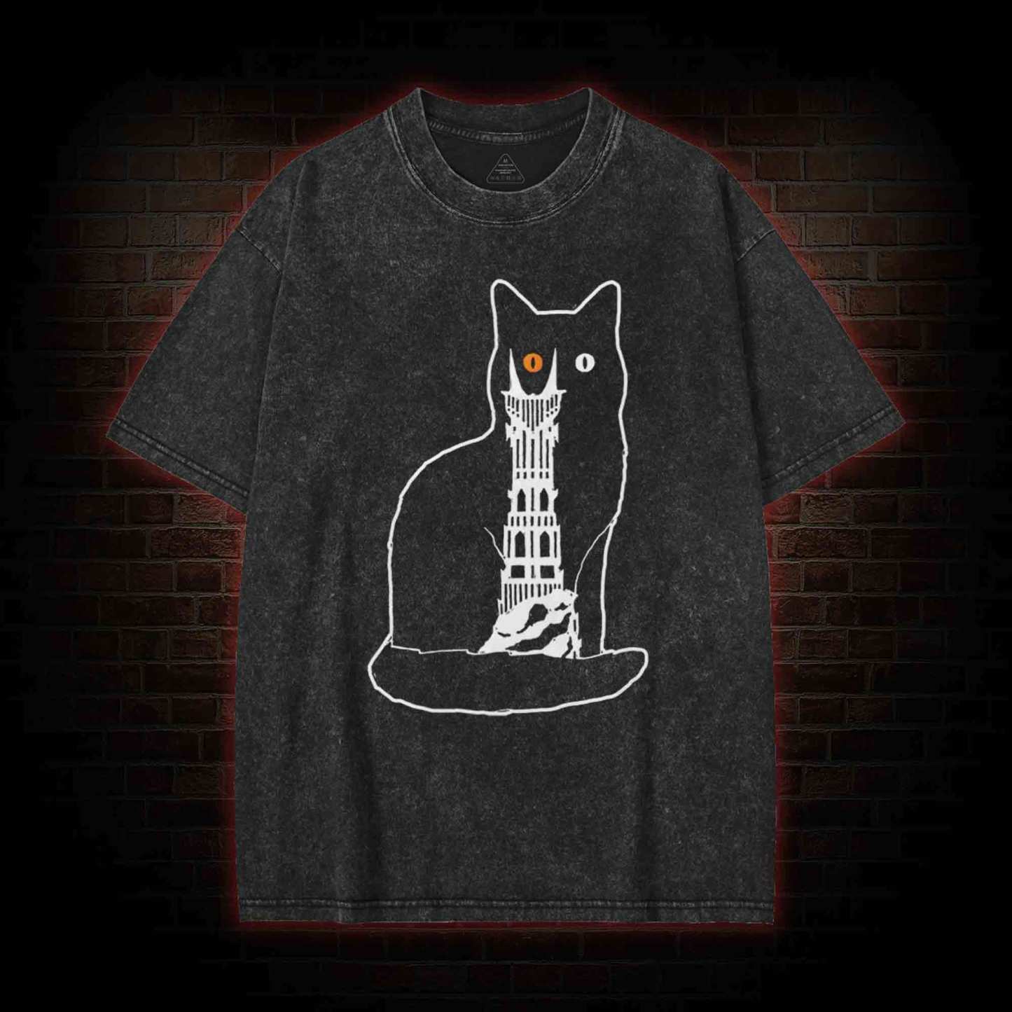 Cat Funny Washed T-shirt
