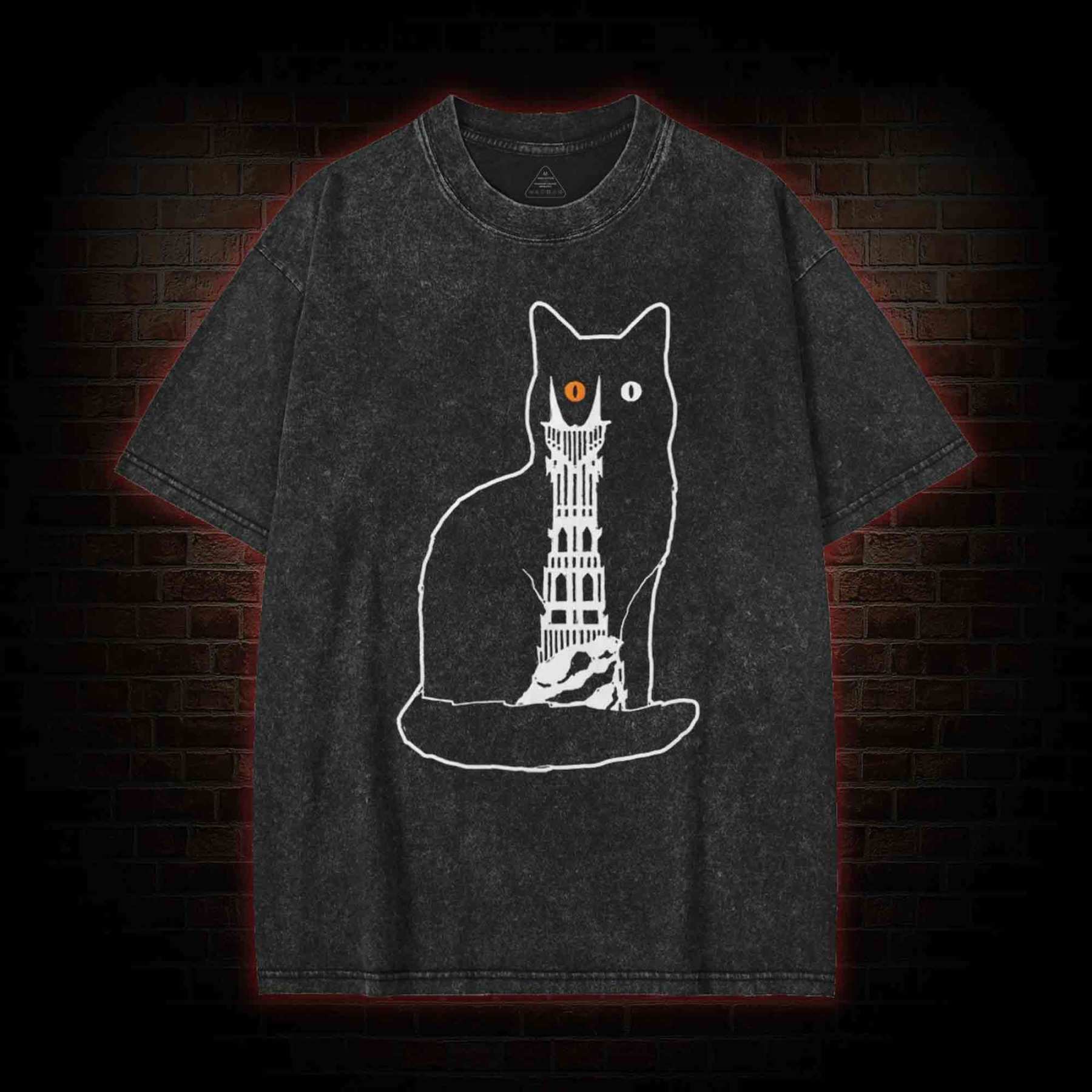 Cat Funny Washed T-shirt