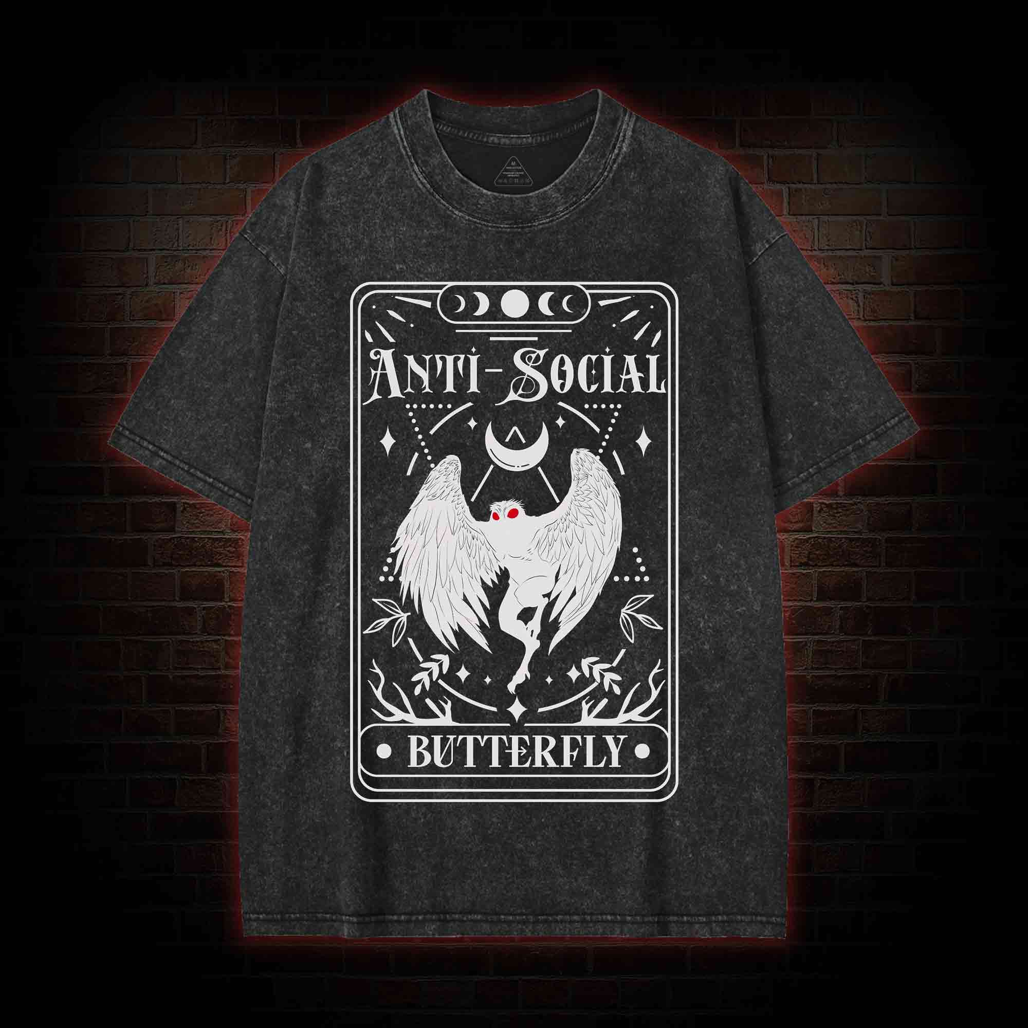 Mothman Tarot Card Washed T-shirt