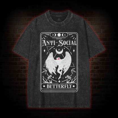 Mothman Tarot Card Washed T-shirt