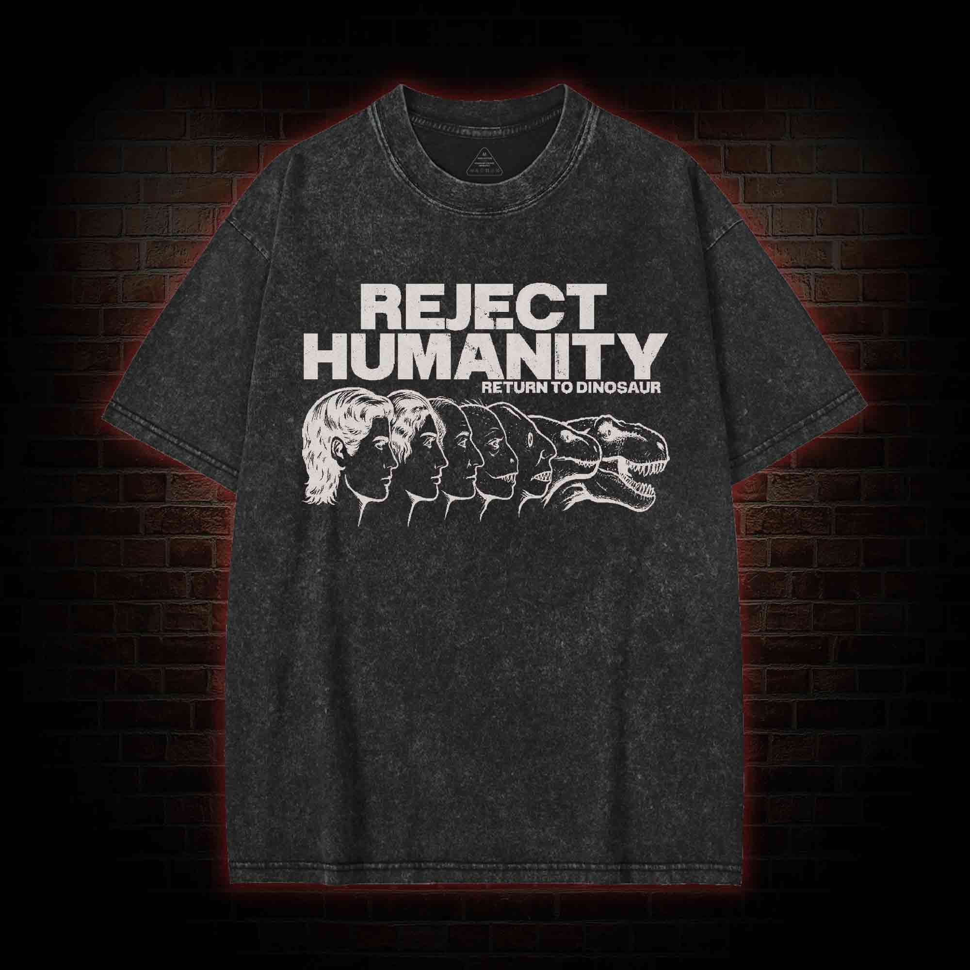 Humanity Return to Dinosaur Washed T-shirt