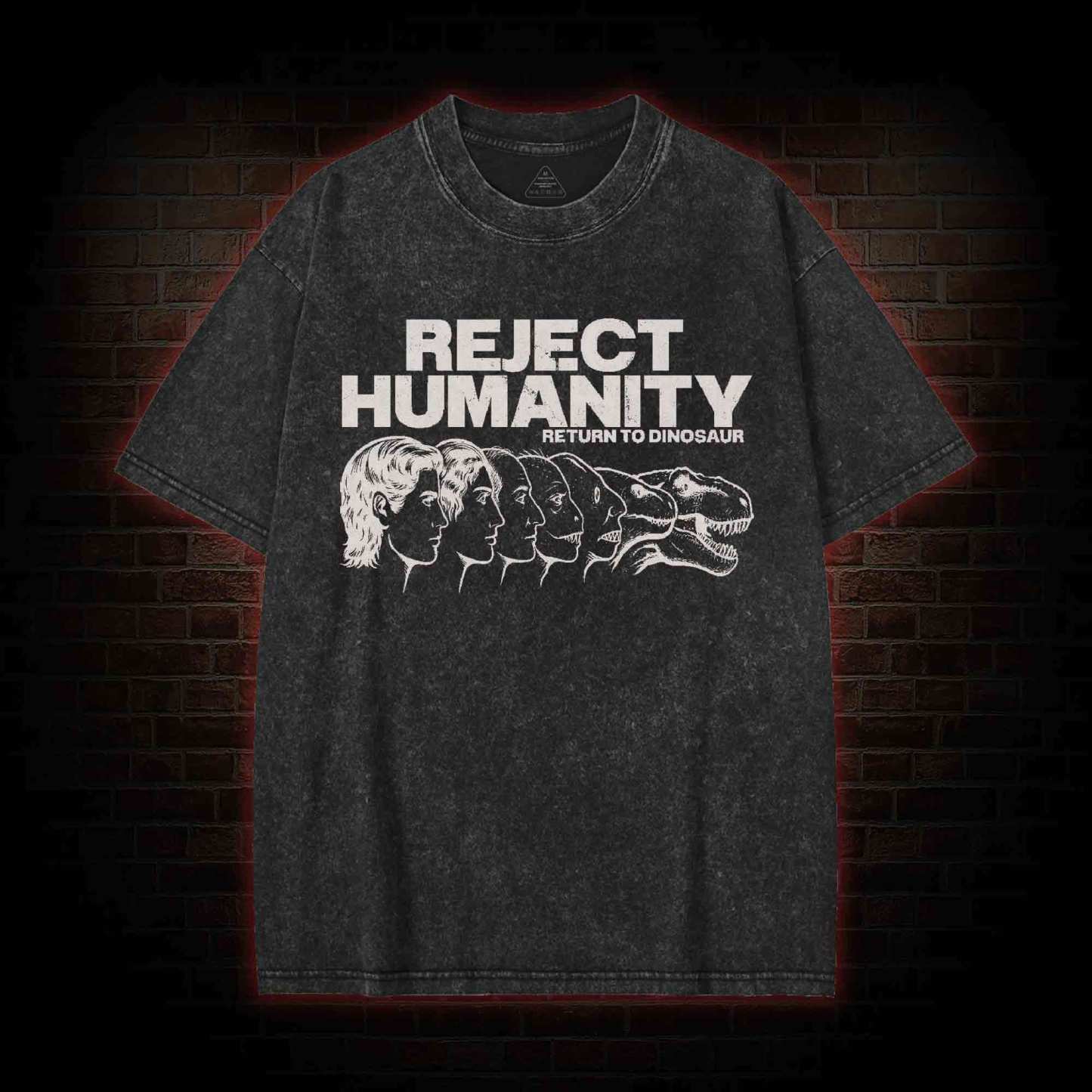 Humanity Return to Dinosaur Washed T-shirt