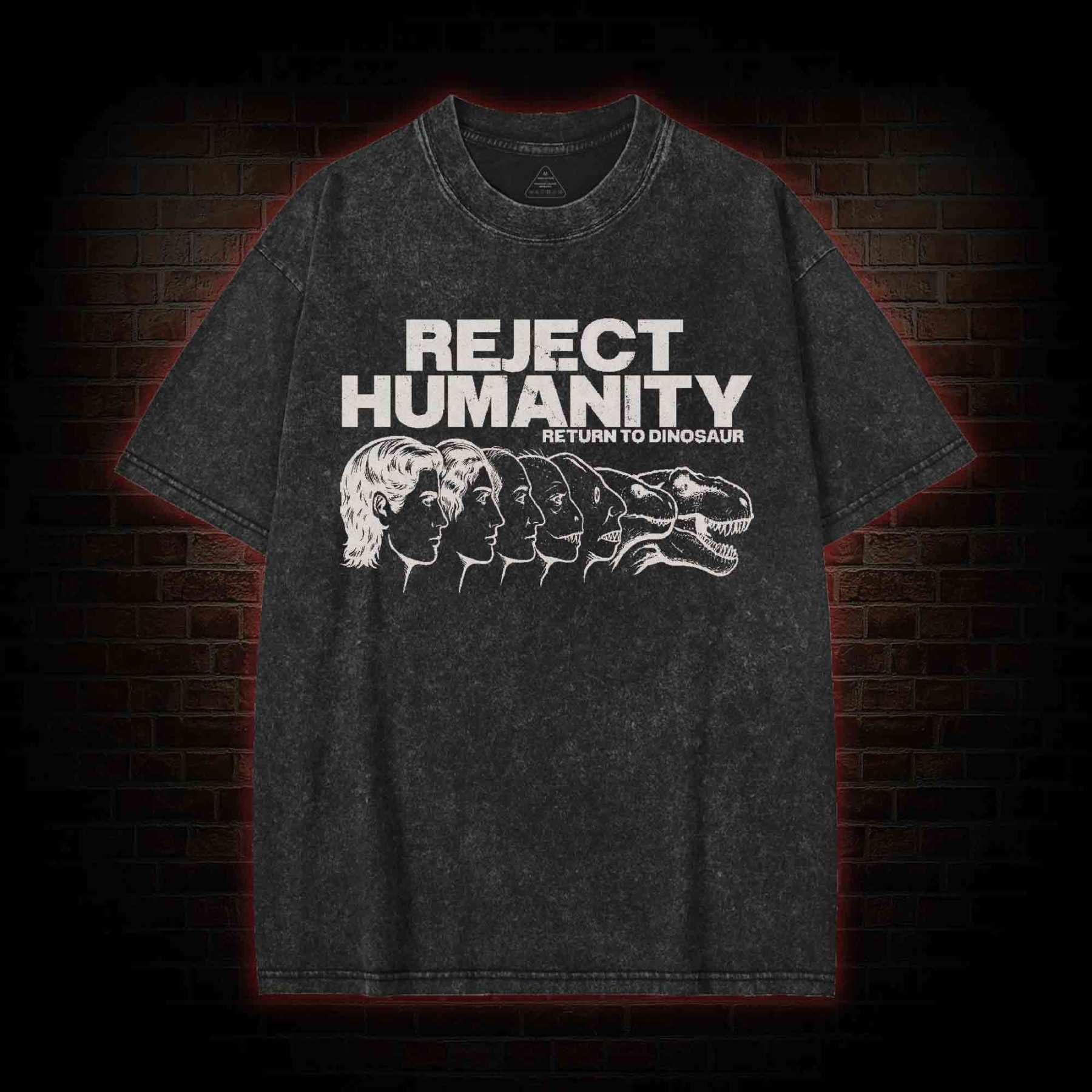 Humanity Return to Dinosaur Washed T-shirt