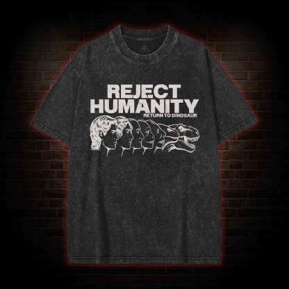 Humanity Return to Dinosaur Washed T-shirt