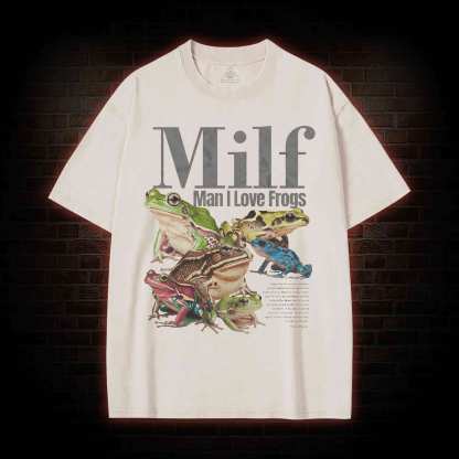 Man I Love Frogs Washed T-shirt