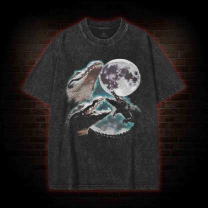 Three Alligator Moon Washed T-shirt