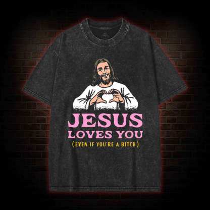 Jesus Loves You Washed T-shirt