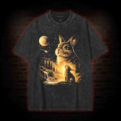 Bunny Howling to the Moon Washed T-shirt