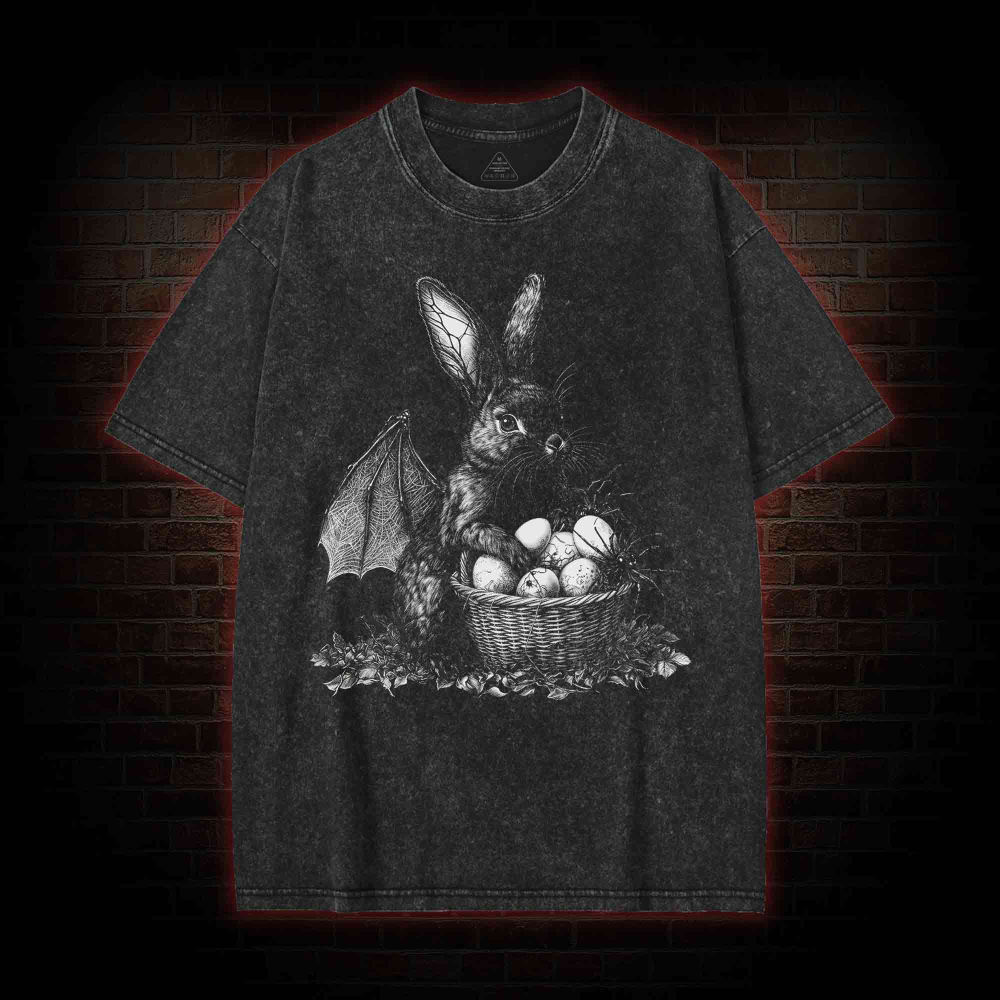 Rabbit with Spiders Washed T-shirt
