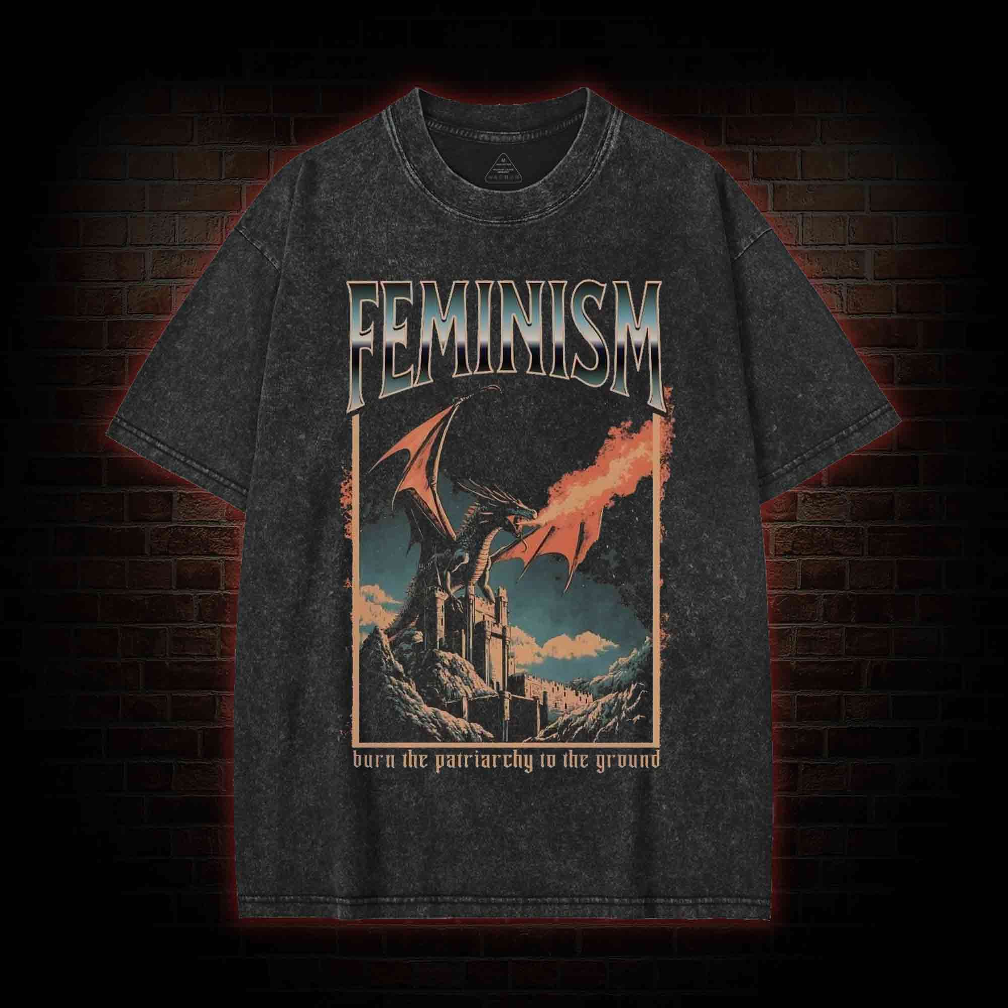 Burn the Patriarchy Dragon Washed T-shirt