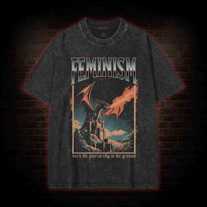 Burn the Patriarchy Dragon Washed T-shirt