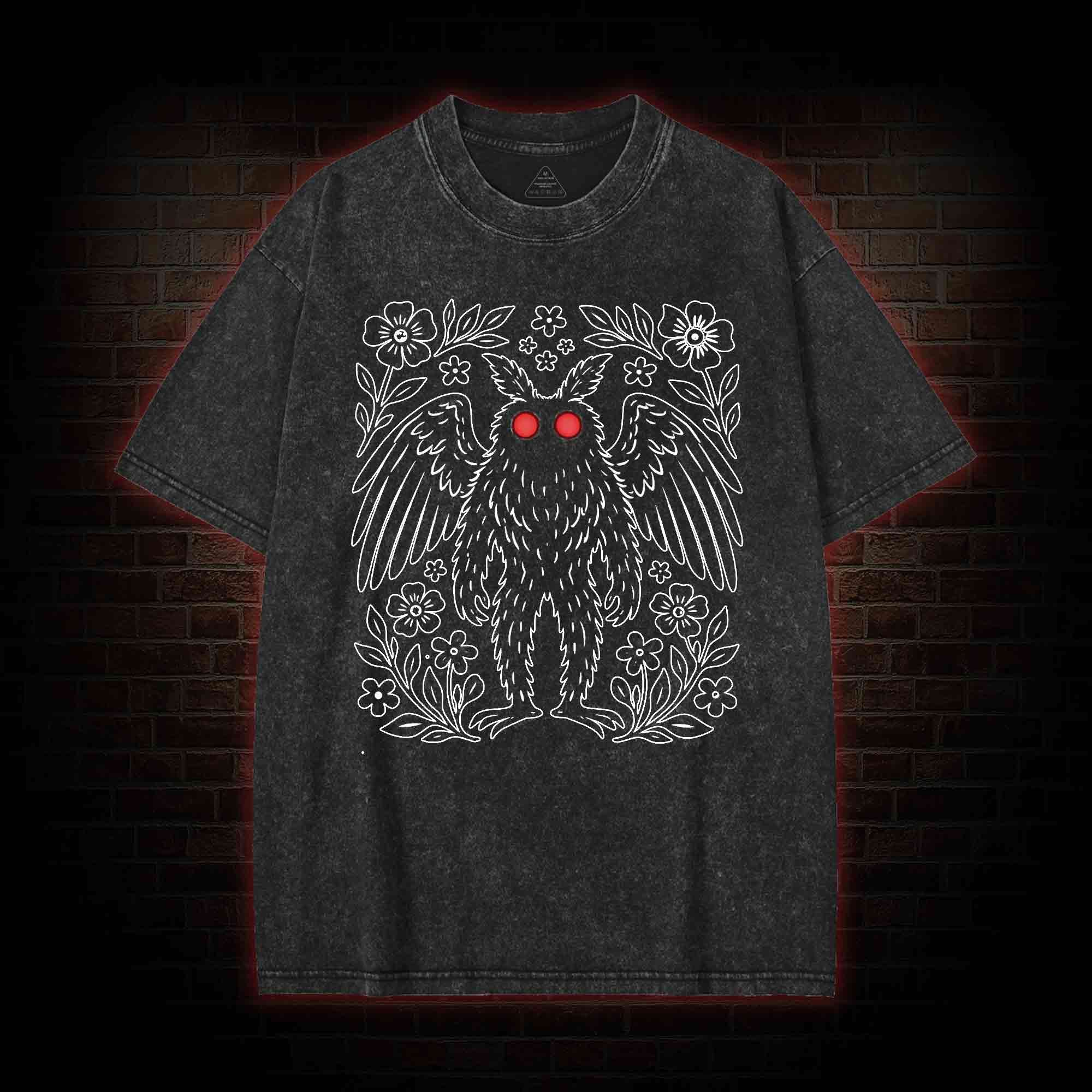 Mothman Cryptid Washed T-shirt