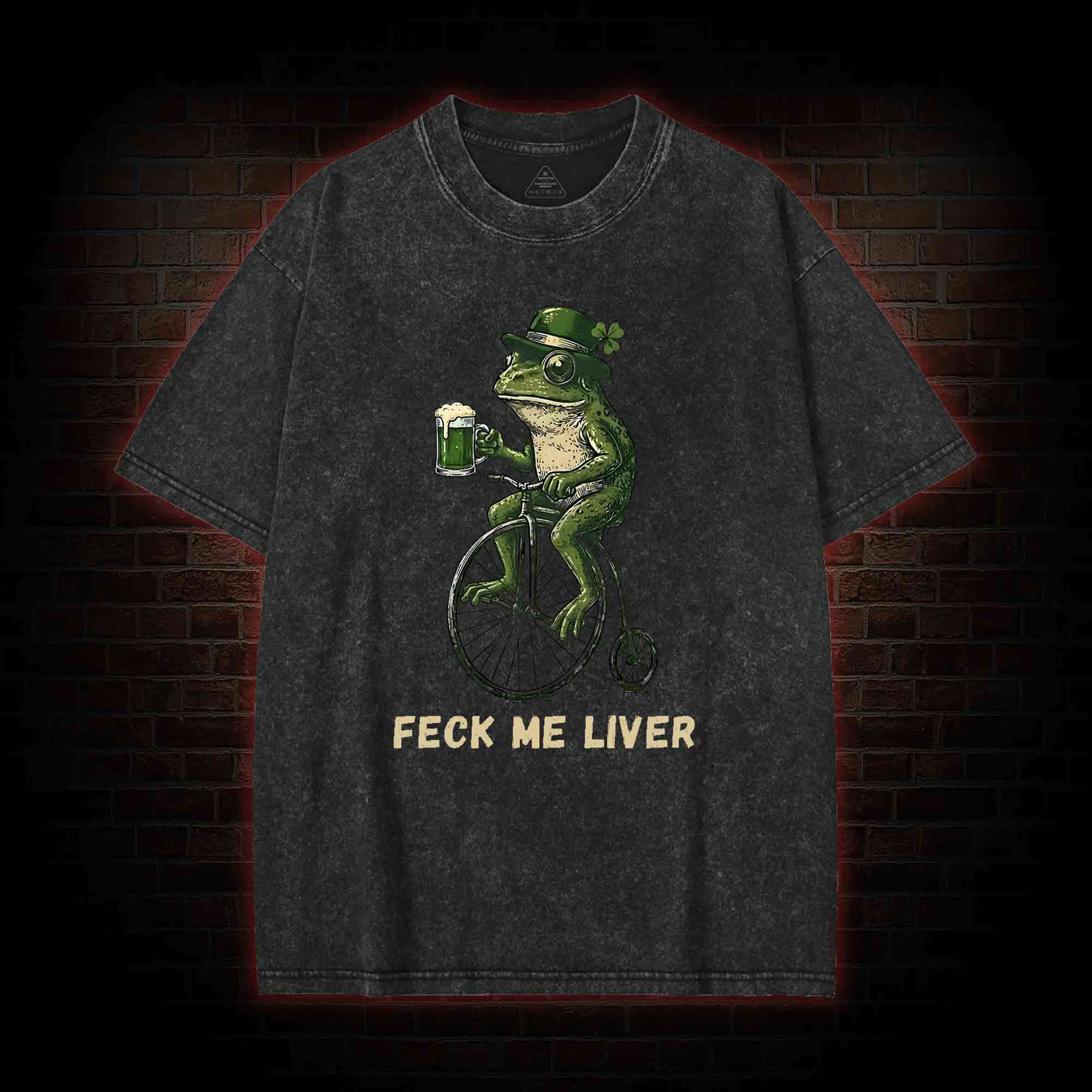 Funny Irish Frog Washed T-shirt