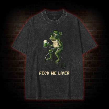 Funny Irish Frog Washed T-shirt