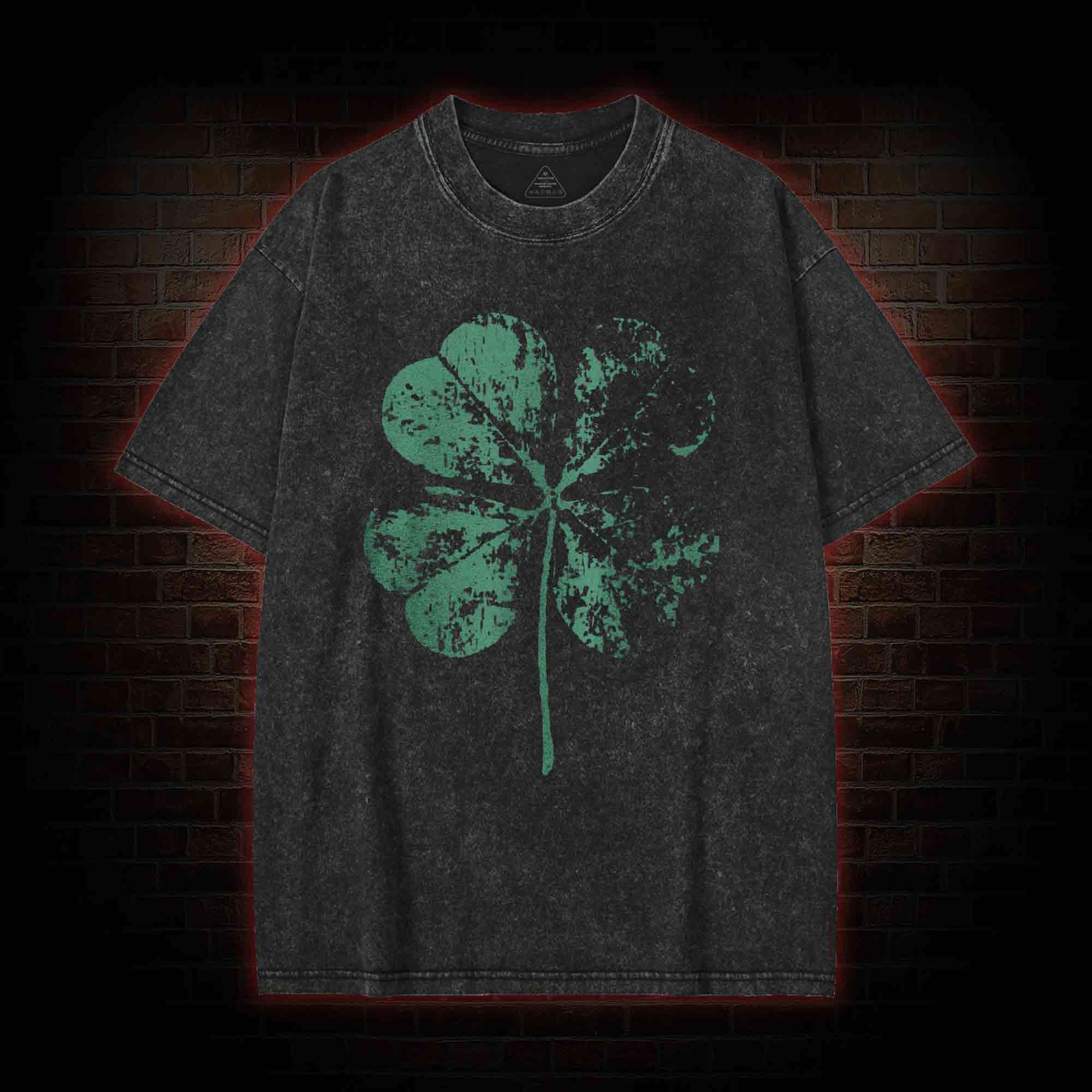 Large 4 Leaf Clover Washed T-shirt