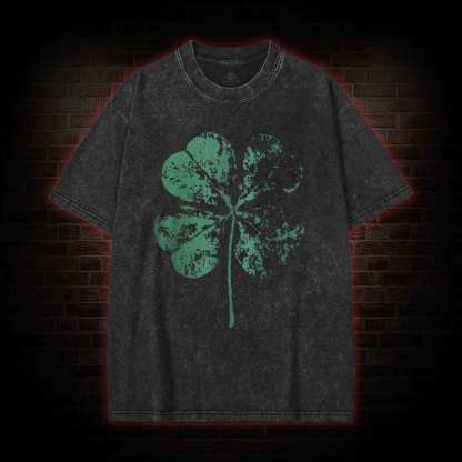 Large 4 Leaf Clover Washed T-shirt