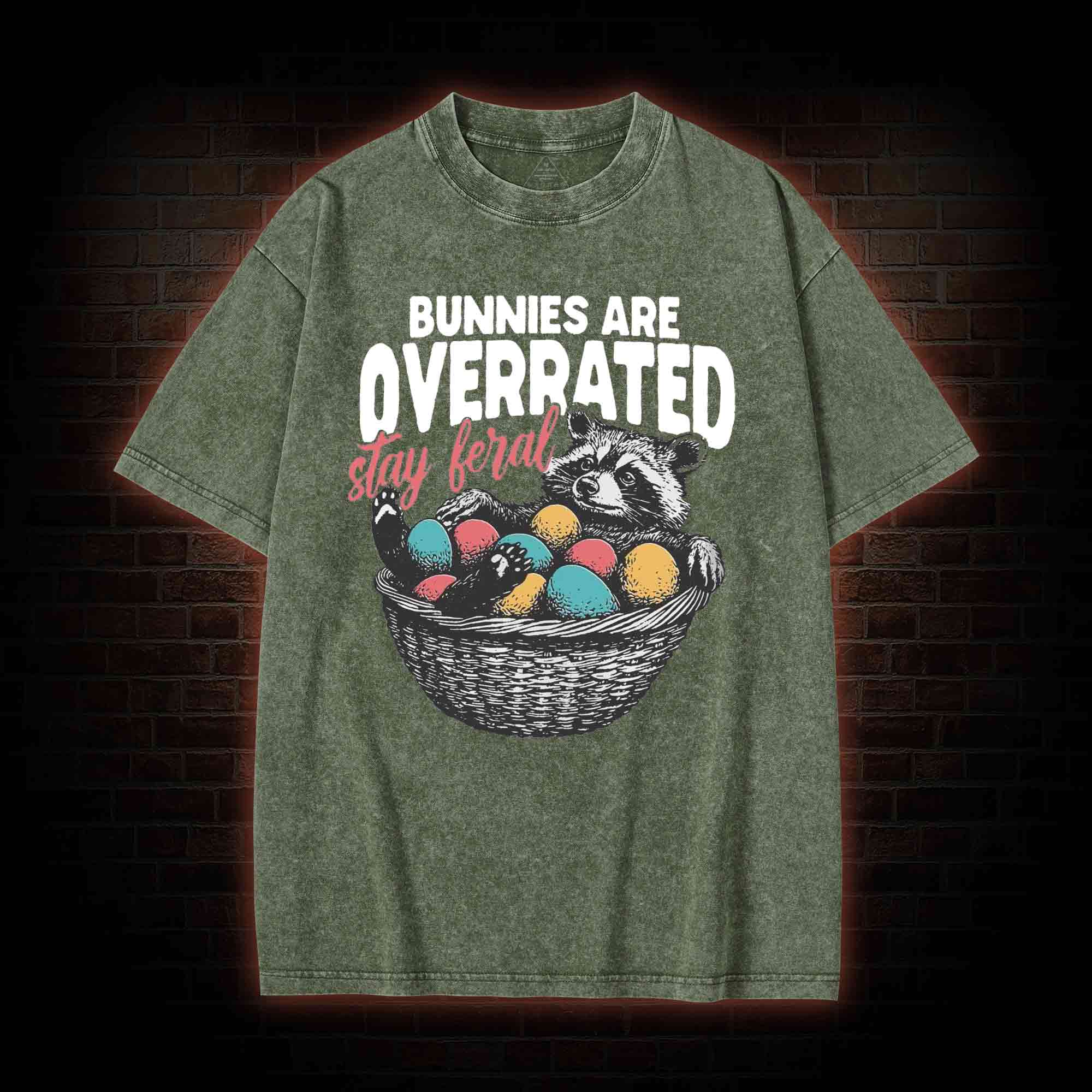 Bunnies are Overrated Stay Feral Washed T-shirt