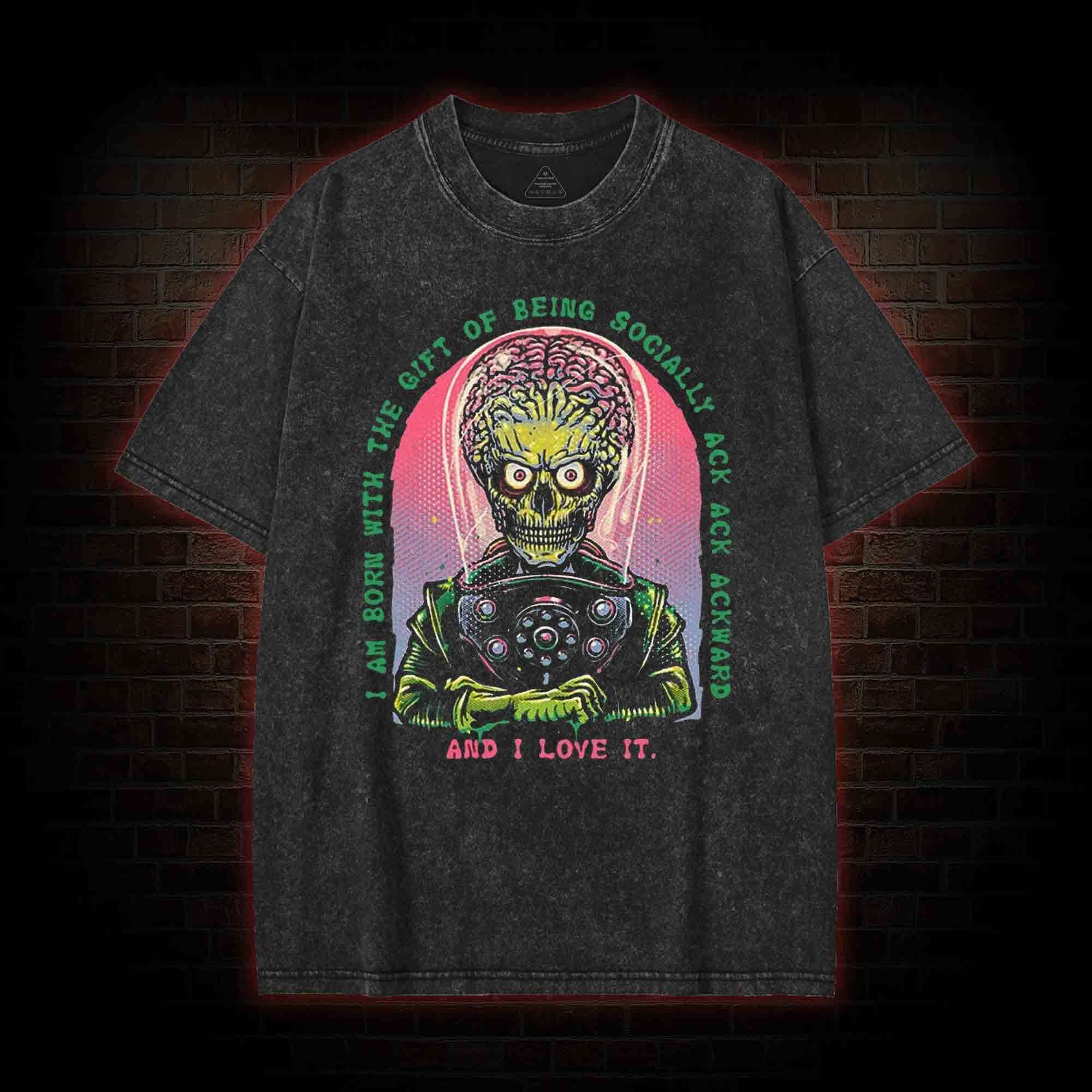 Socially Ack Ack Ackward Washed T-shirt