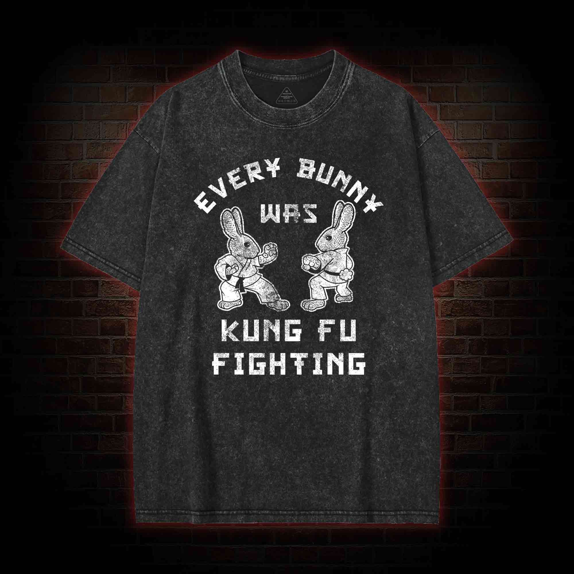 Kung Fu Fighting Bunny Washed T-shirt
