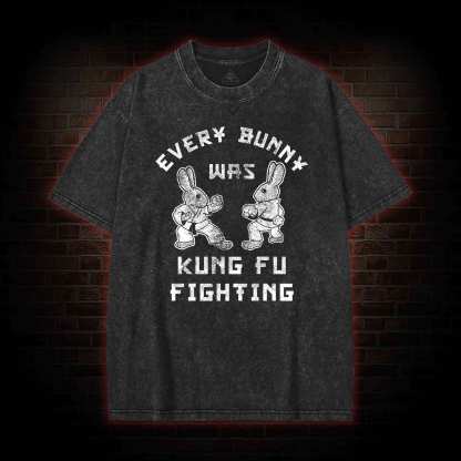 Kung Fu Fighting Bunny Washed T-shirt