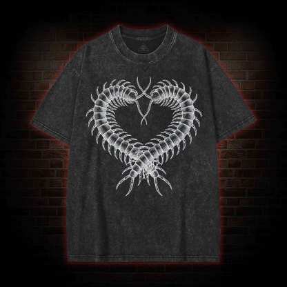 Centipede Heart Washed T-shirt