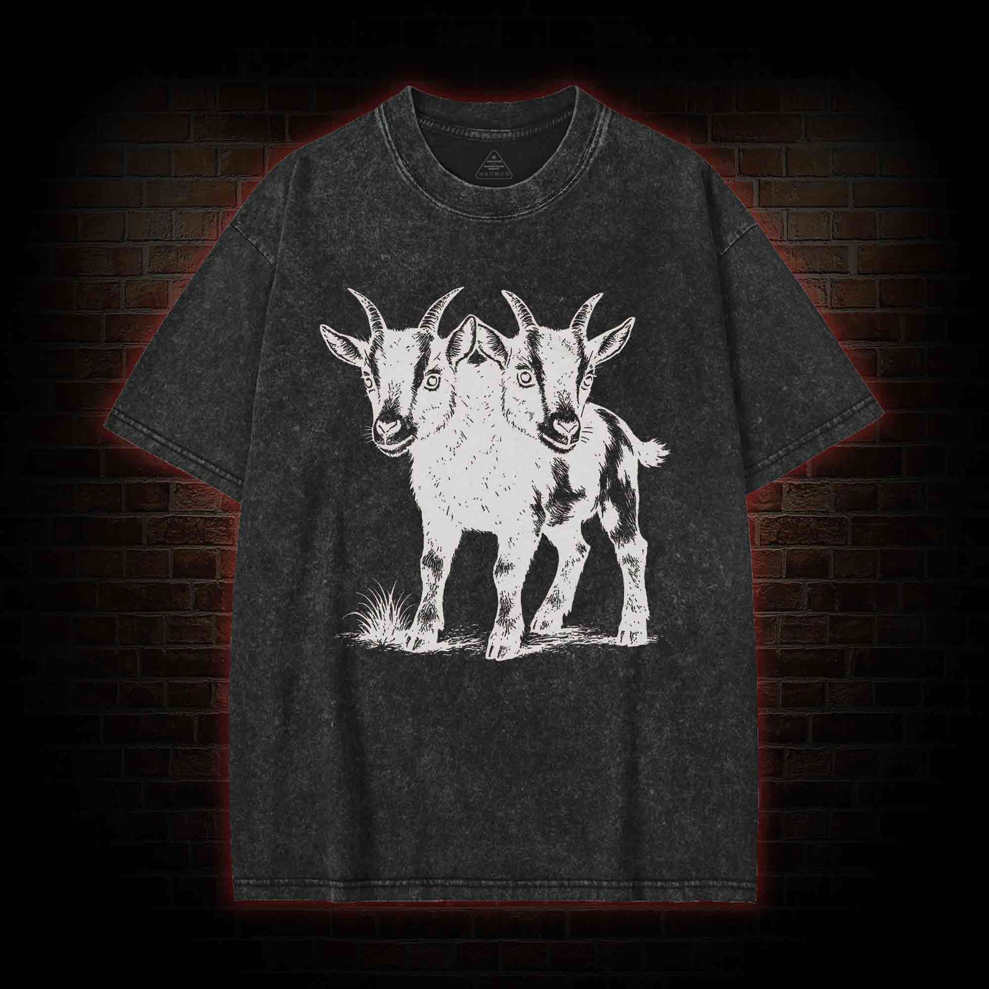 Two Headed Goat Washed T-shirt