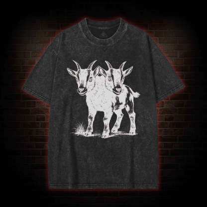 Two Headed Goat Washed T-shirt
