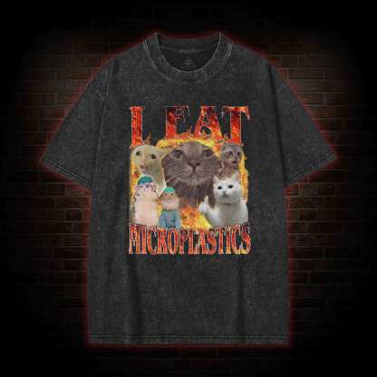 I Eat Microplastics Washed T-shirt