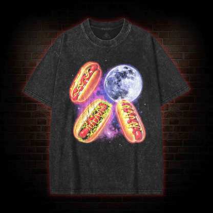 Retro Hot Dog Moon Washed T-shirt
