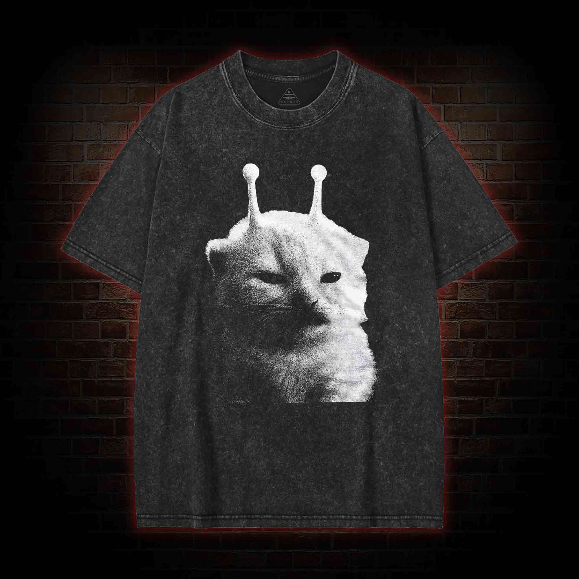 Silly Cat Alien Washed T-shirt