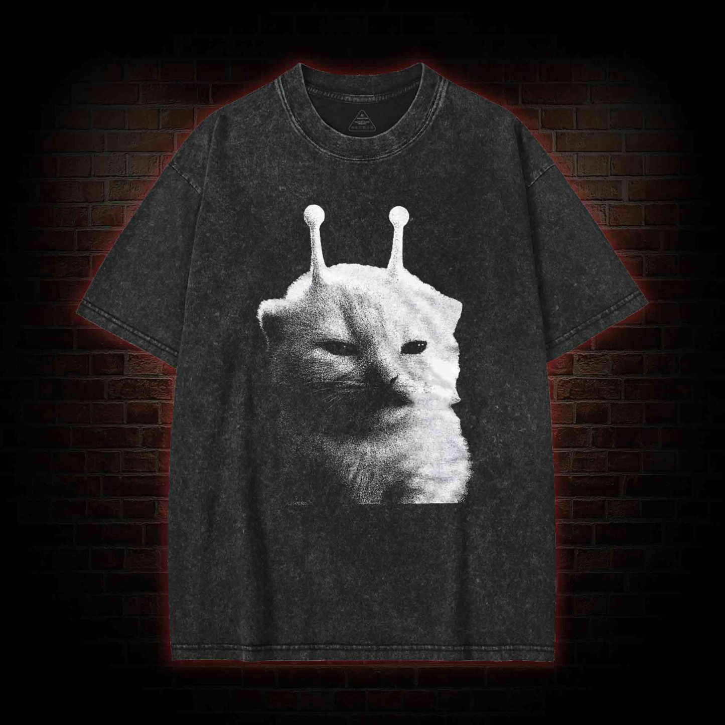 Silly Cat Alien Washed T-shirt