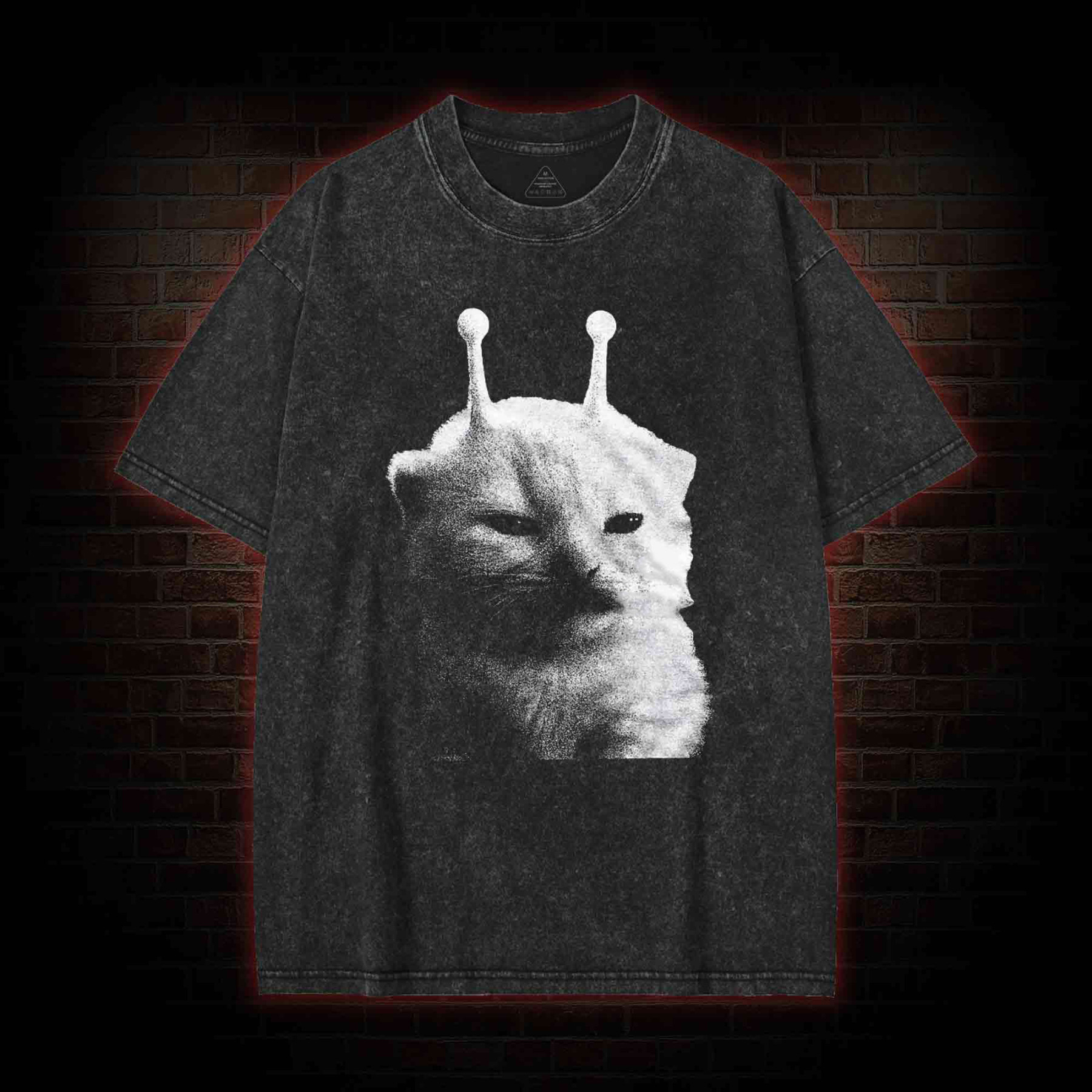 Silly Cat Alien Washed T-shirt