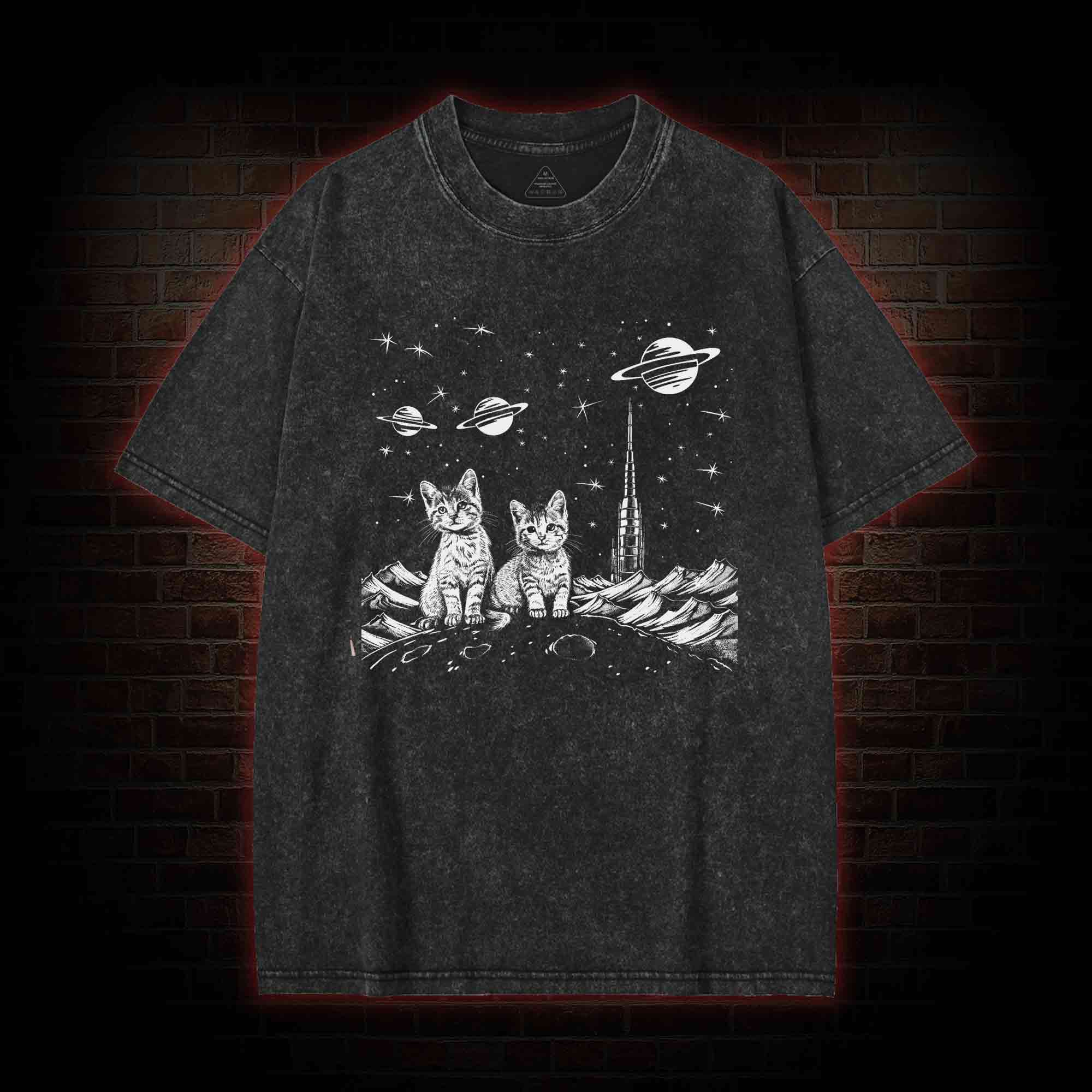 Space Kittens Washed T-shirt