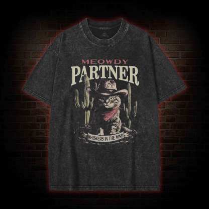 Vintage Cat Memes Washed T-shirt