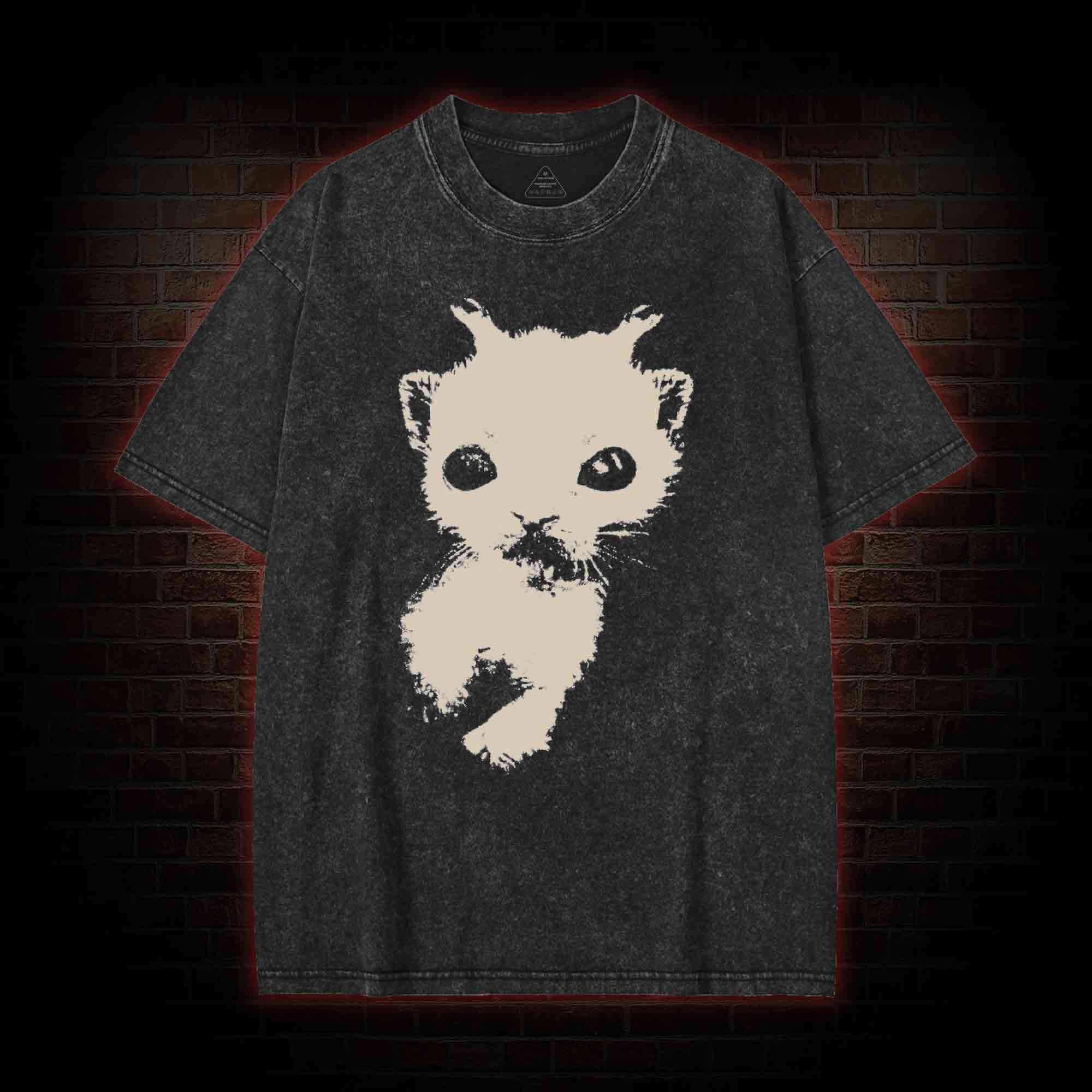 Silly Cat Alien Washed T-shirt