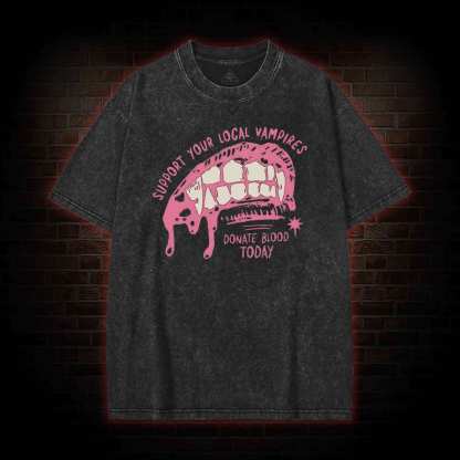 Support Local Vampires Washed T-shirt