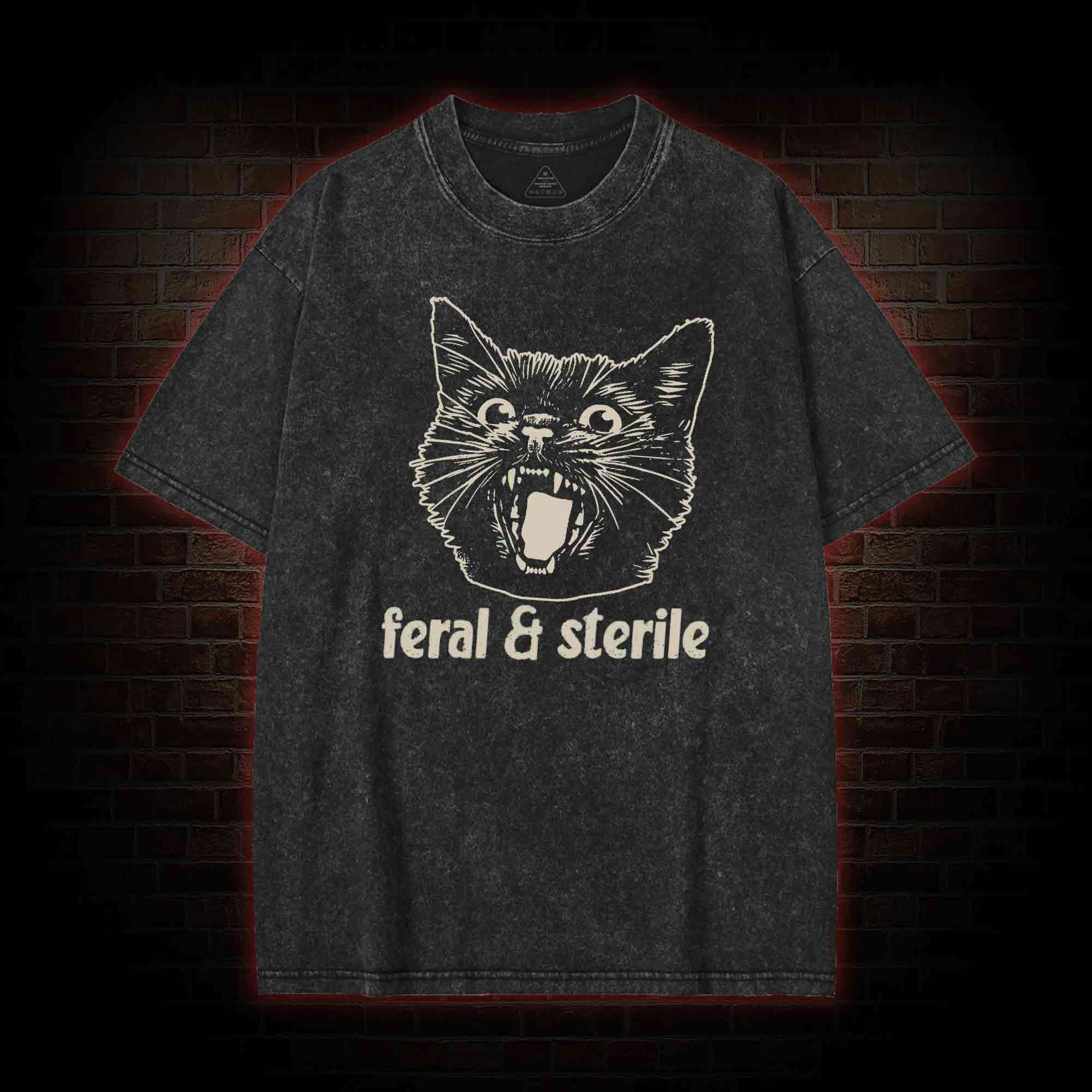 Feral and Sterile Cat Washed T-shirt