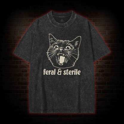 Feral and Sterile Cat Washed T-shirt