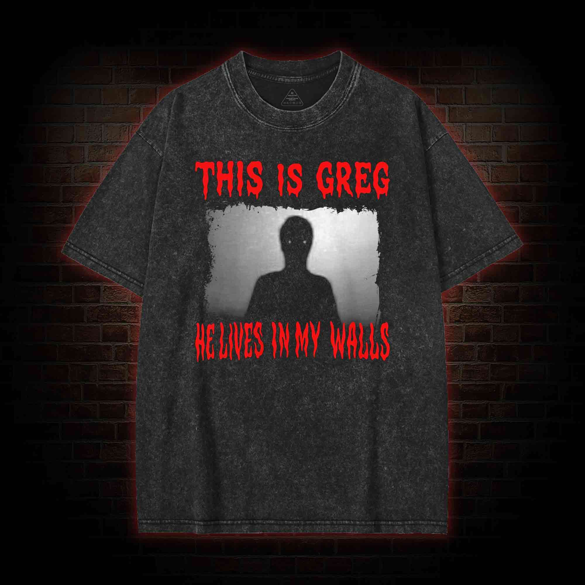 He Lives in My Walls Washed T-shirt