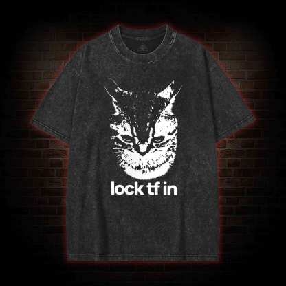 Lock TF in Cat Washed T-shirt