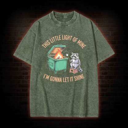 Dumpster Fire Raccoon Washed T-shirt