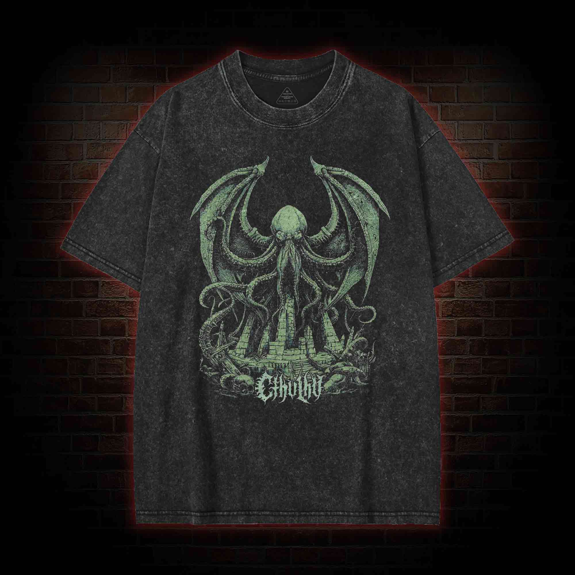 Cthulhu Fhtagn Washed T-shirt