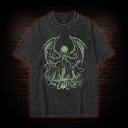 Cthulhu Fhtagn Washed T-shirt